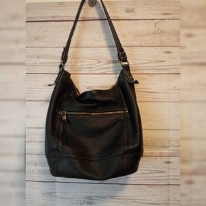 The Sak Black Leather Pebbled Handbag